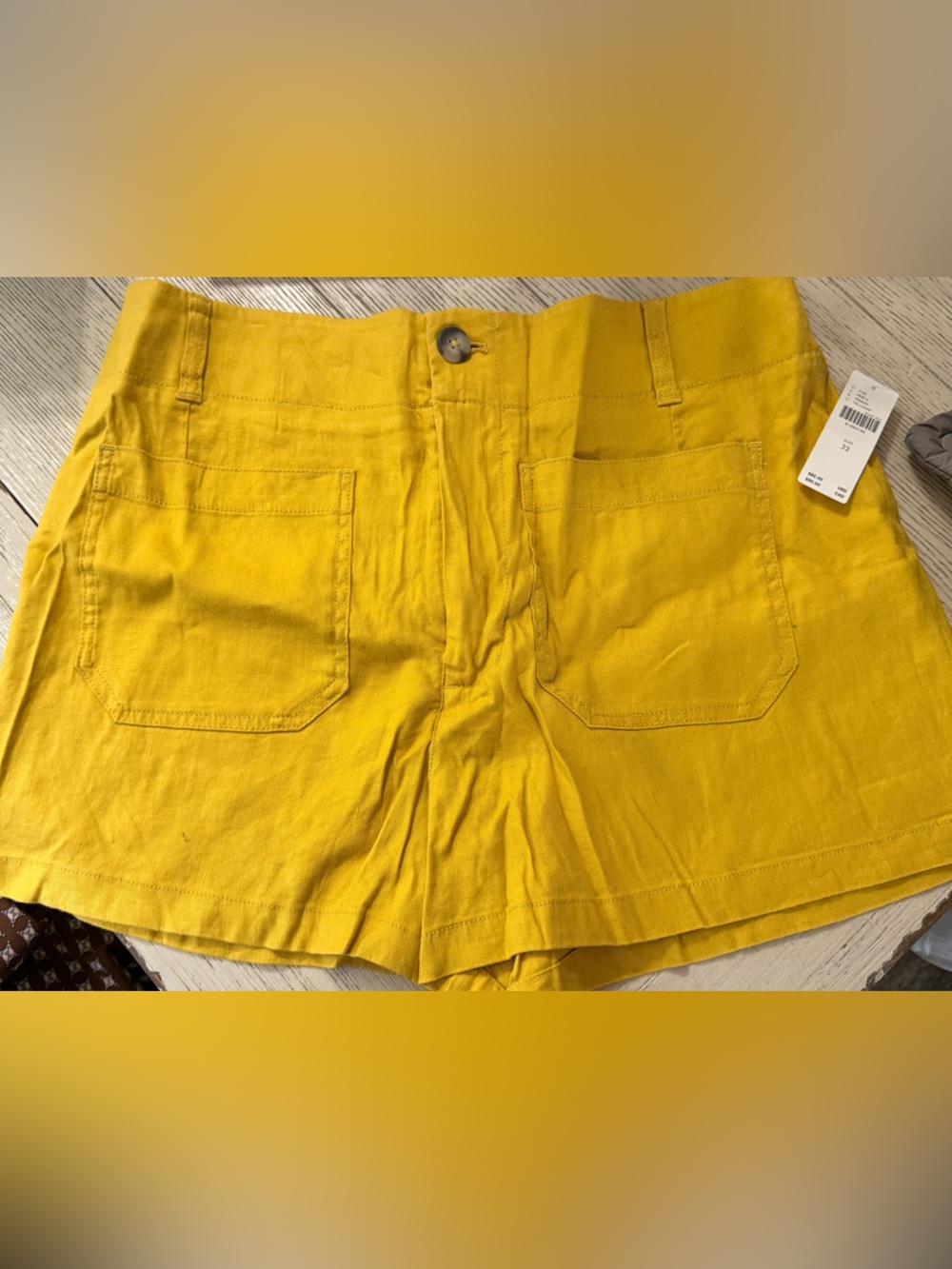 Maeve Mustard Yellow Flat-Front Women's Shorts NWT